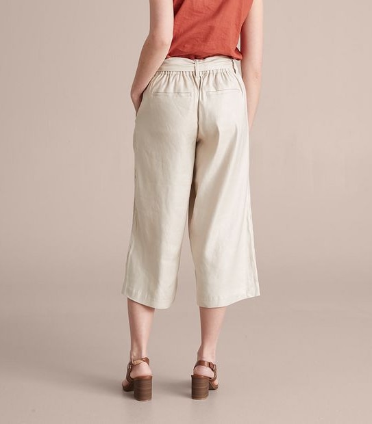 Preview Linen Blend Belted Culotte Pants