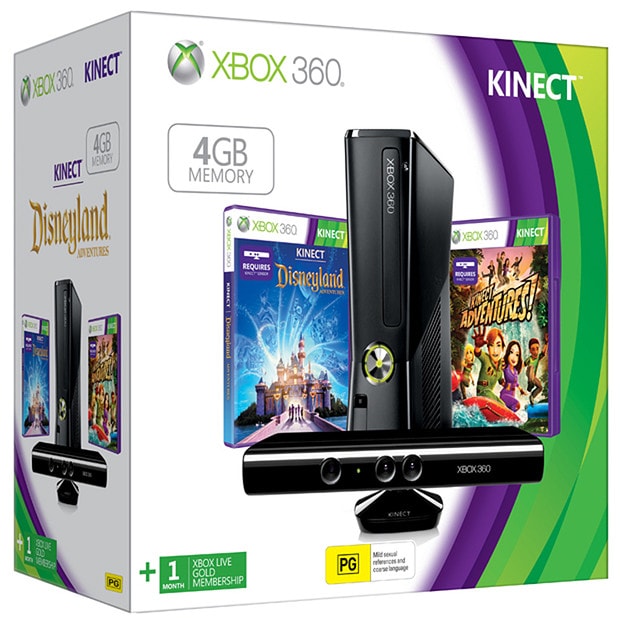 Xbox 360 4GB Holiday Value Pack With Kinect + Pro Gamer Xbox 360 2m HDMI Cable