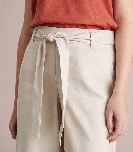 Preview Linen Blend Belted Culotte Pants
