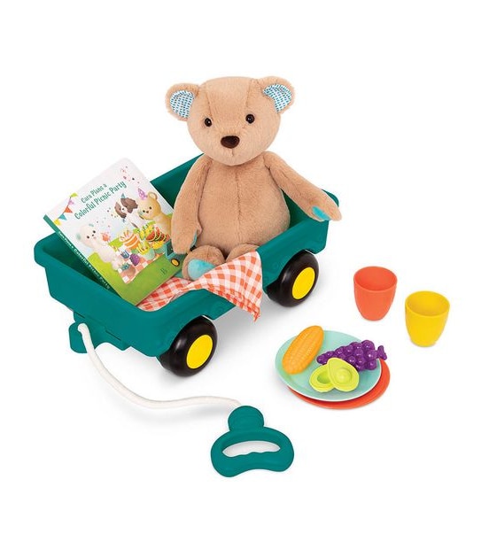 B. toys - Happyhues Cara-Mellow Bear Plans a Colourful Picnic Party - Plush Bear & Book Set