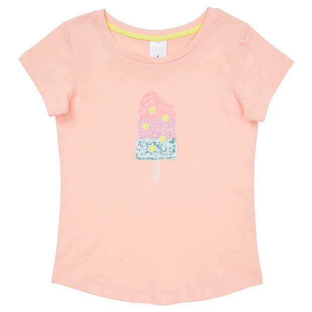 Short Sleeve Sequin Icecream T-Shirt 