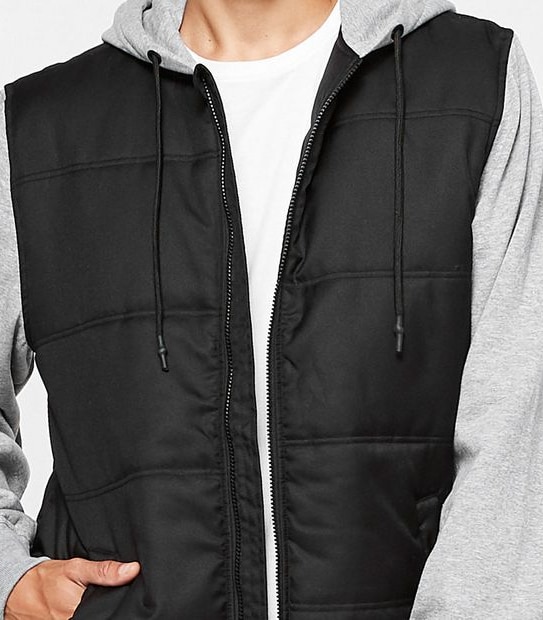 Puffer Jacket with Fleece Sleeves