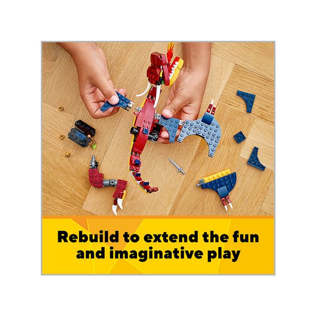 Lego creator 3in1 fire dragon 31102 building kit hotsell