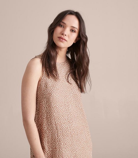 Preview Linen Blend Tiered Maxi Dress