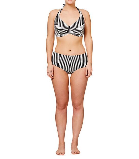 Monochrome Stripe Underwire Bikini Top