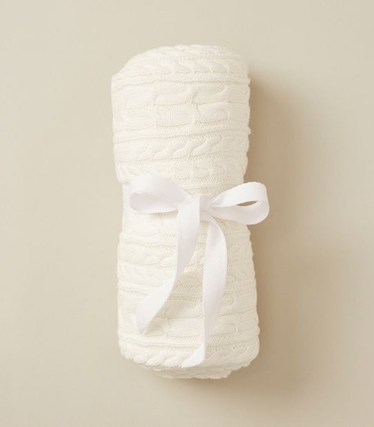bub. Organic Cotton Cable Knit Blanket