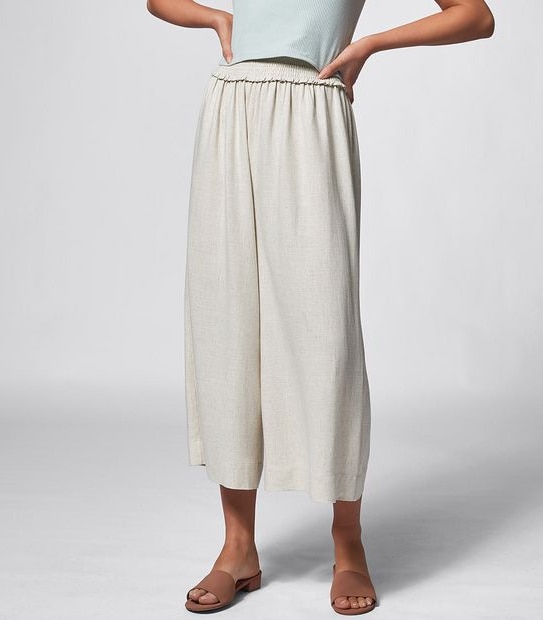 Lily Loves Linen Blend Wide Leg Pants - Neutral