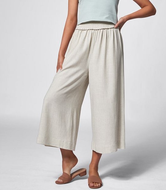 Lily Loves Linen Blend Wide Leg Pants - Neutral