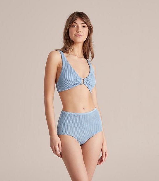 Crinkle High Waist Swim Bikini Briefs