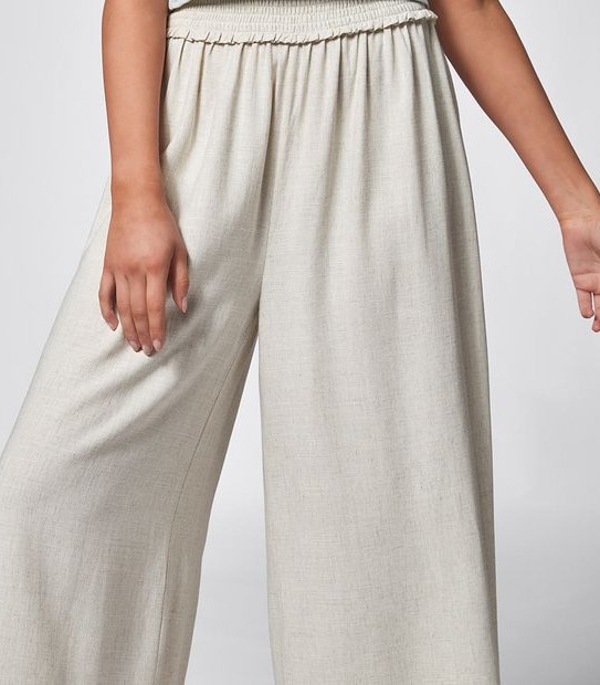 Lily Loves Linen Blend Wide Leg Pants - Neutral
