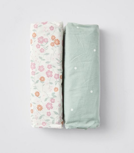 bub. Organic Cotton Fitted Bassinet Sheets 2 Pack
