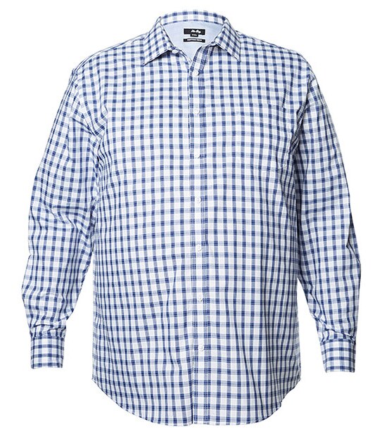 Men's Mr Big Cotton Rich Open Window Check Shirt - Navy Blue