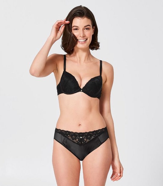 Preview Lace and Satin Bikini Briefs; Style: C22011