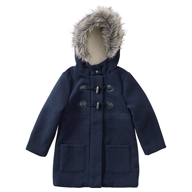 Duffle Coat With Artificial Fur Trim