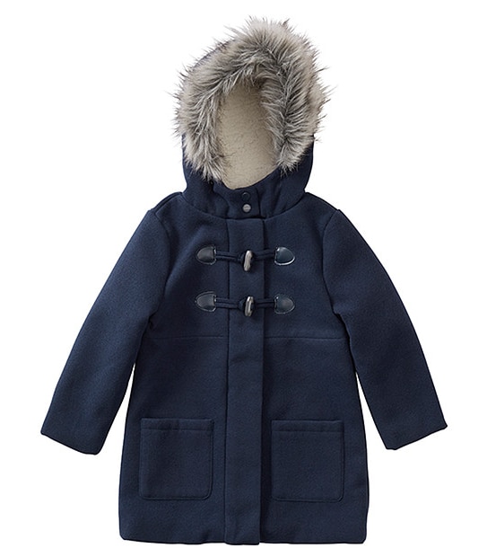Duffle Coat With Artificial Fur Trim