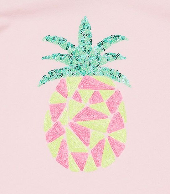 Short Sleeve Sequin Pineapple T-Shirt