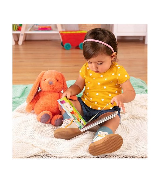 B. toys - Happyhues Coral Cutie Ice Cream Scoops - Plush Bunny & Book Set