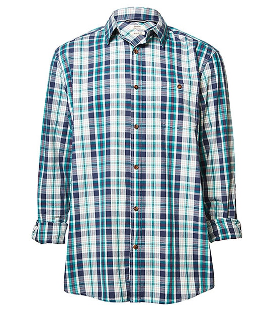 Men's Long Sleeve Regular Fit Check Shirt - Green