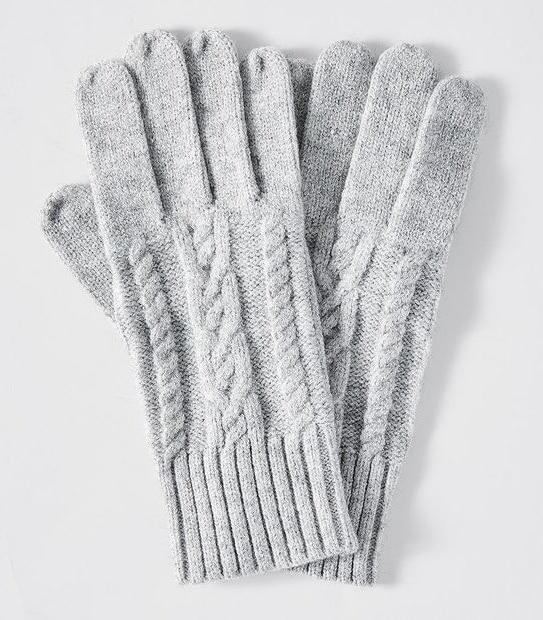 Cable Knit Gloves - Grey Marle