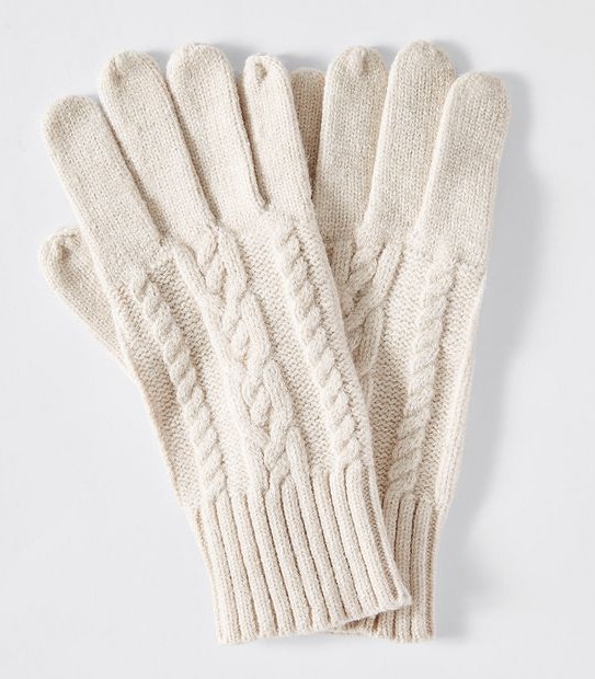 Cable Knit Gloves - Oat Marle