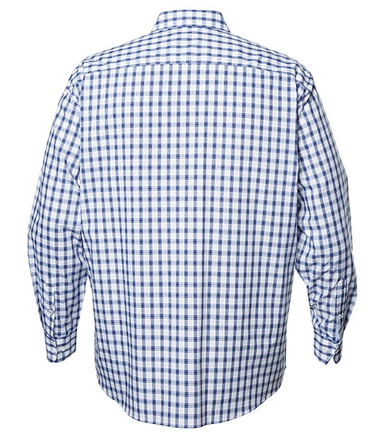 Men's Mr Big Cotton Rich Open Window Check Shirt - Navy Blue