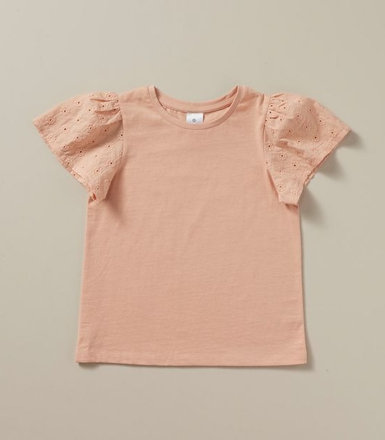 3 Pack Broderie Sleeve T-shirt