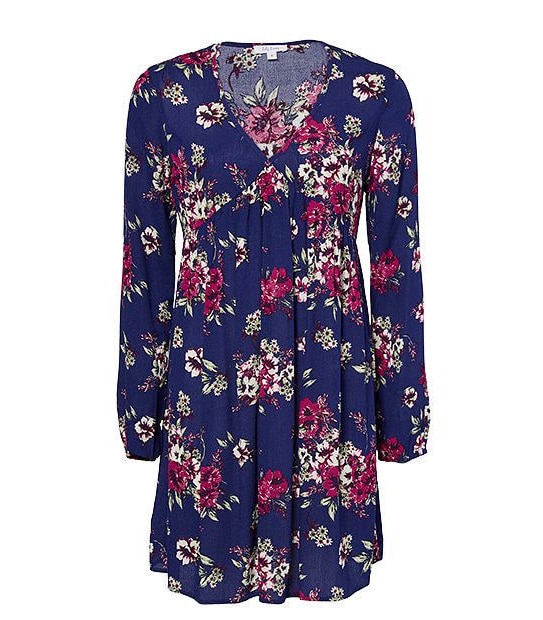 Lily Loves Peasant Dress - Navy Blue
