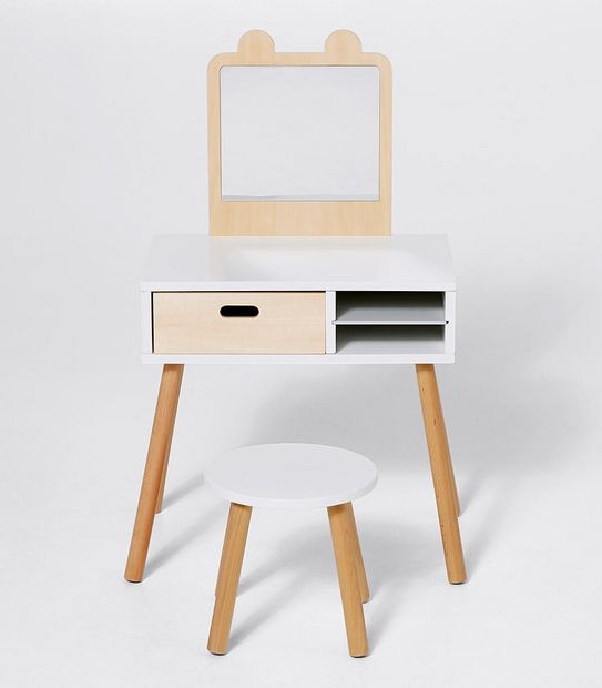 Wooden Vanity With Stool