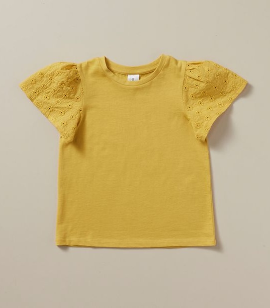 3 Pack Broderie Sleeve T-shirt