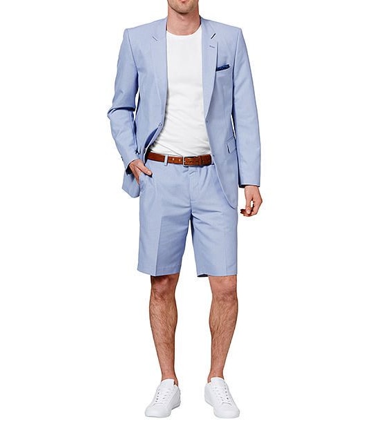 Tailored Suit Shorts - Light Blue