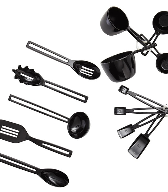 Zak 7 Piece Melamine Utensils Set - Black
