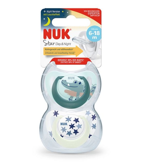 NUK Star Nights Soother 6-18m - Assorted*