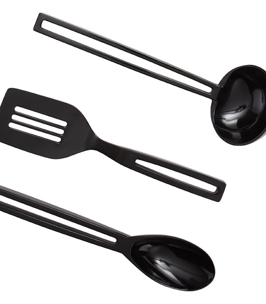 Zak 7 Piece Melamine Utensils Set - Black