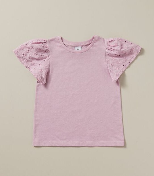 3 Pack Broderie Sleeve T-shirt