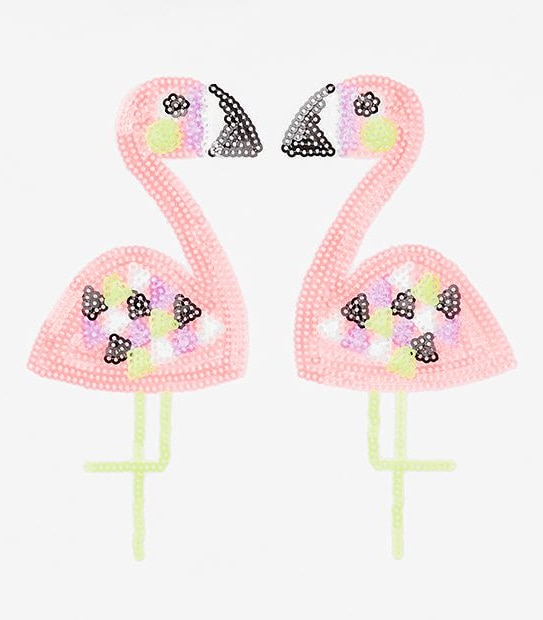 Short Sleeve Sequin Pink Flamingo T-Shirt