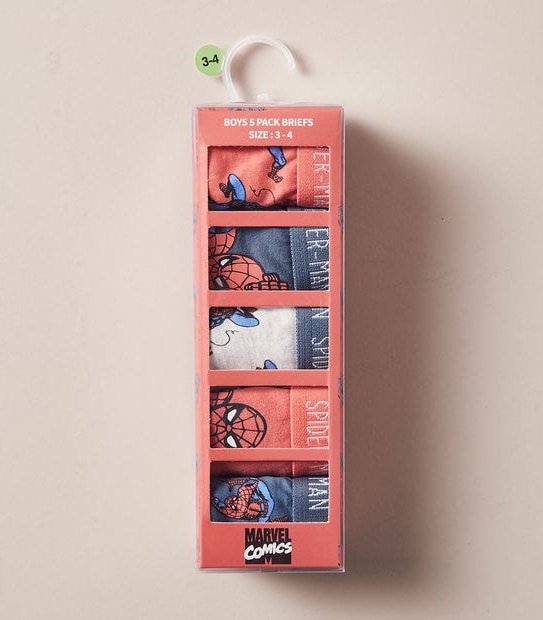 5 Pack Marvel Spiderman Brief Gift Box