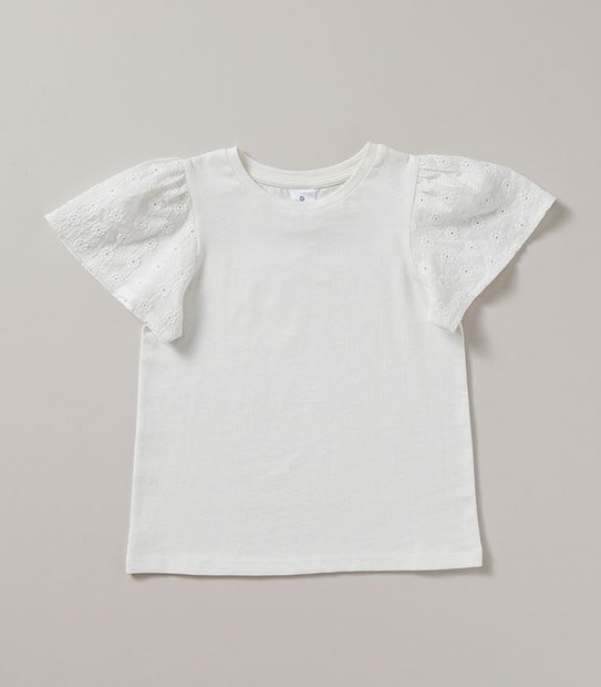 3 Pack Broderie Sleeve T-shirt