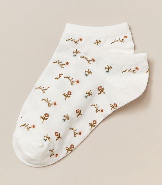 Low Cut Cable Frill Socks - AC-Lab - Ditsy Floral White | Target Australia