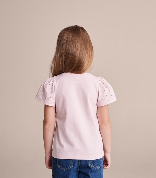3 Pack Broderie Sleeve T-shirt
