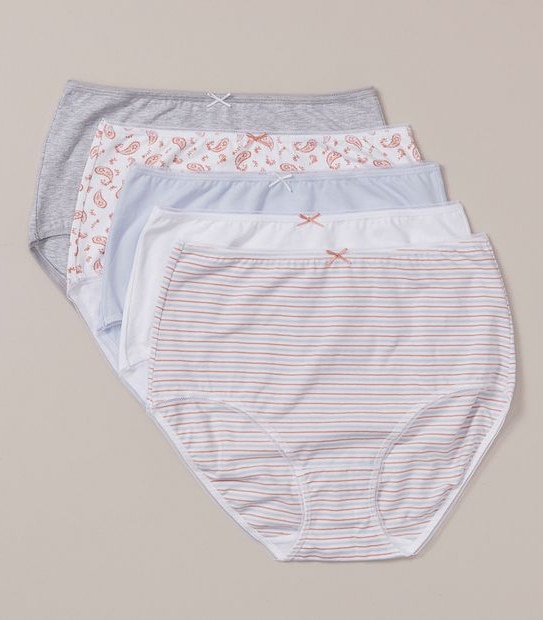 5 Pack Fuller Figure Cotton/Elastane Full Briefs; Style: LFB183554