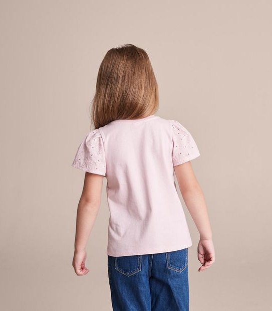 3 Pack Broderie Sleeve T-shirt