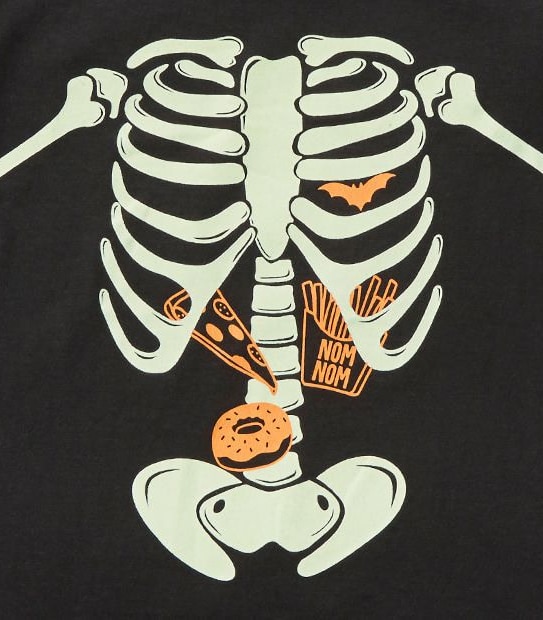 Glow In The Dark Ribcage Print T-Shirt