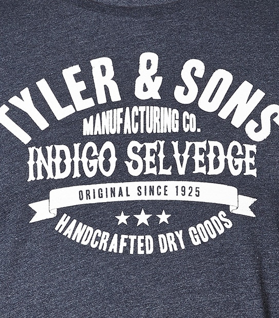 Men's Mr Big Short Sleeve Tyler Printed T-Shirt - Navy