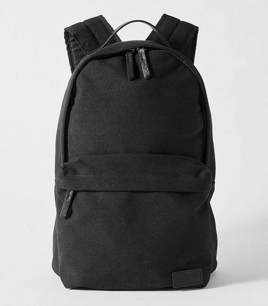 Round Top Canvas Backpack - Black
