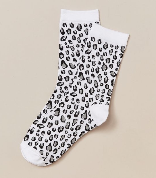 Crew Cut Socks - Animal White