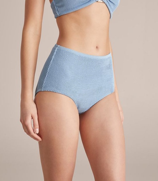 Crinkle High Waist Swim Bikini Briefs