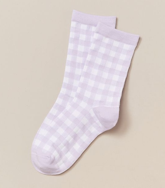 Crew Cut Socks - Gingham Lilac