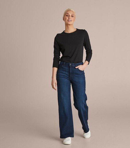 Frankie Wide Leg High Rise Full Length Denim Jeans