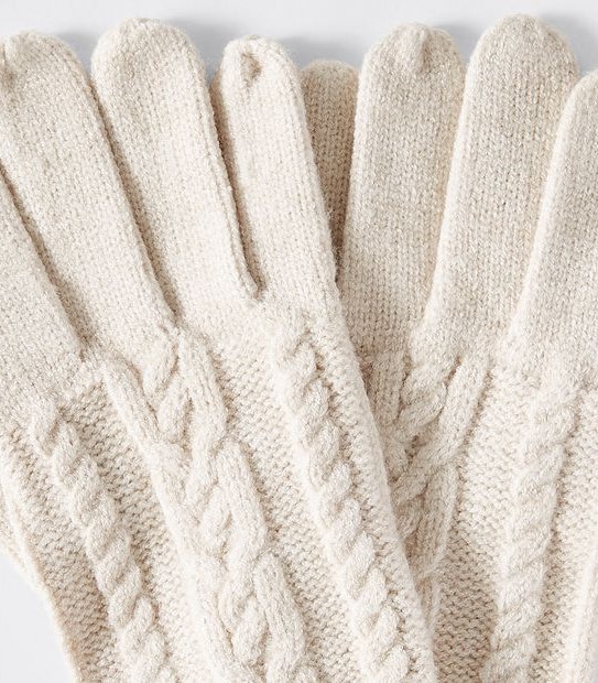 Cable Knit Gloves - Oat Marle