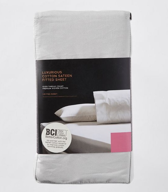 1000 Thread Count Cotton Sateen Fitted Sheet